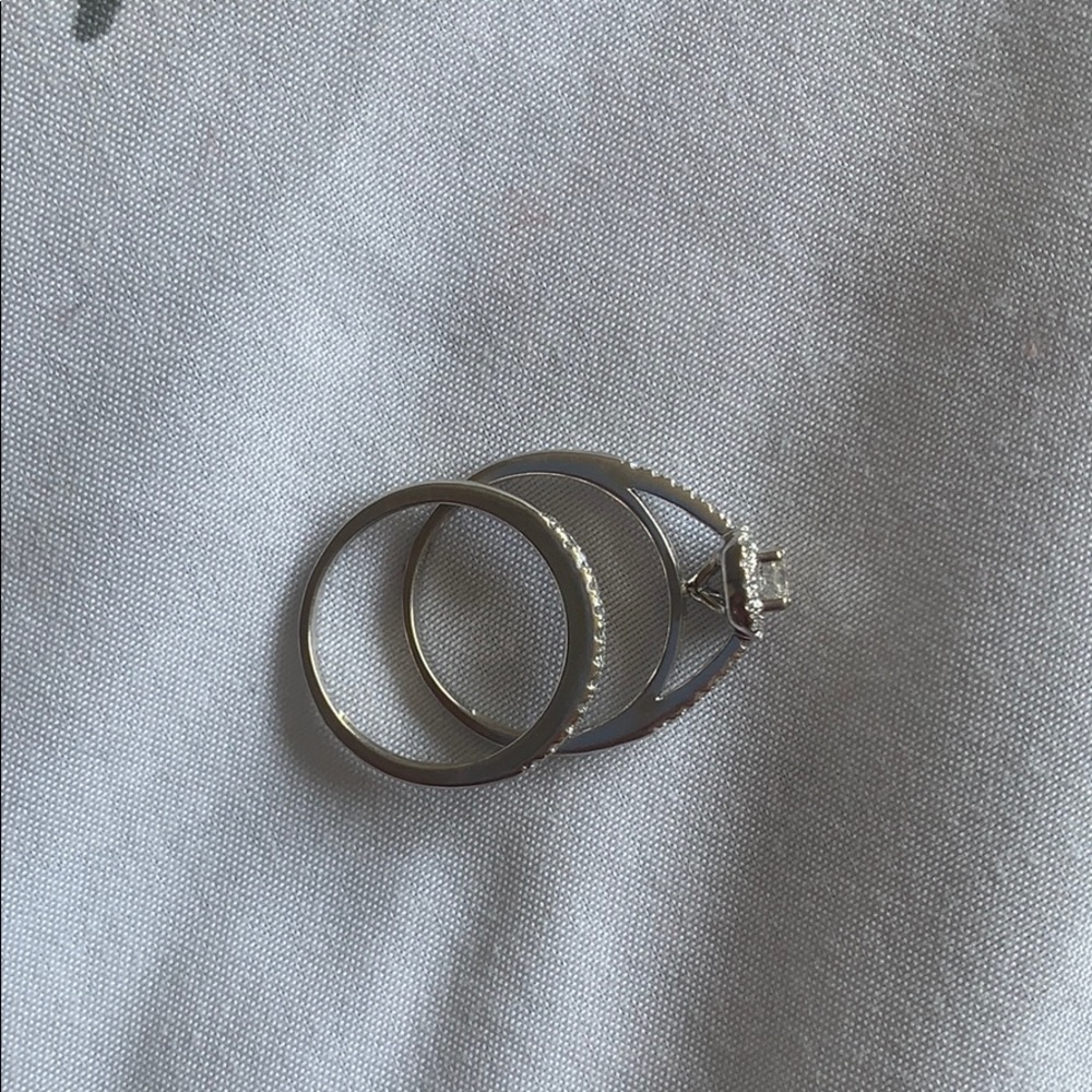 White gold diamond bridal set